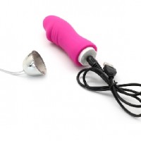 Penis Shape Vibrating Bullet 12 Speeds Remote Control Rechargeable PINK